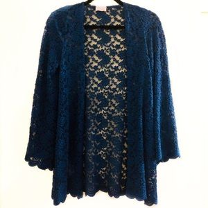 Lace Long Sleeved Front Swing Cardigan